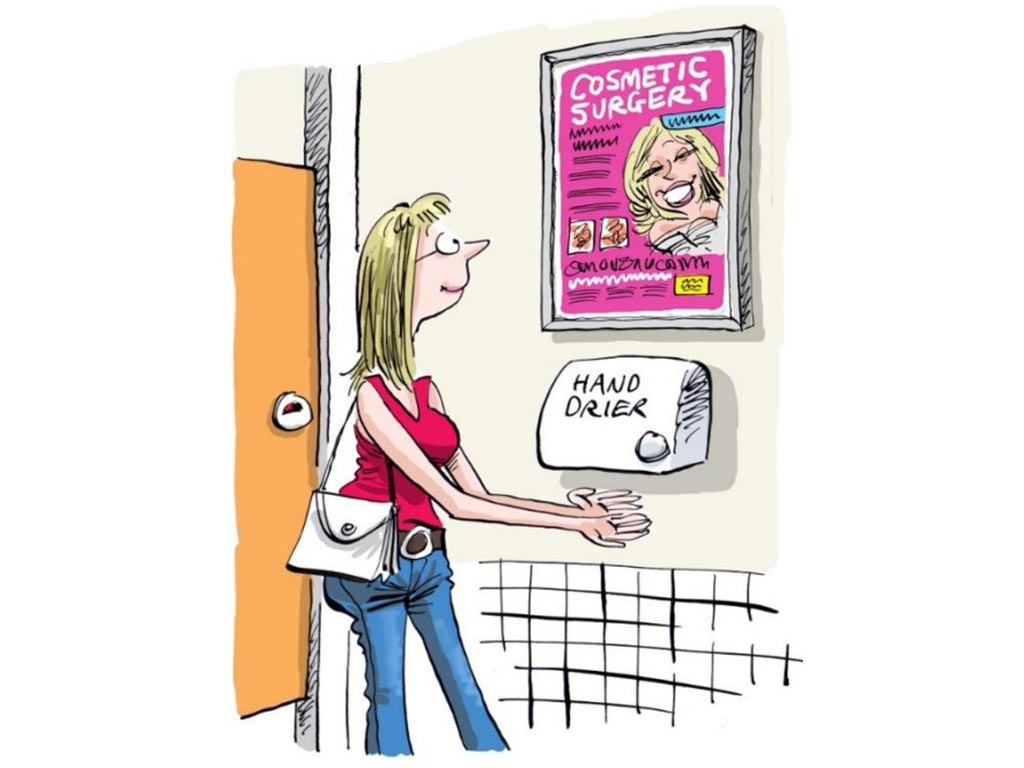 above hand dryers